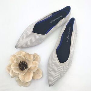 Woman by Projects Soft Knit Herringbone Cream Tan Pointed Flats